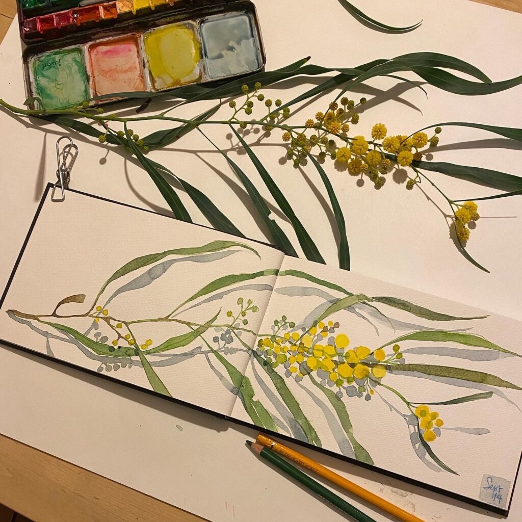 Liz McGrath watercolour painting flowers